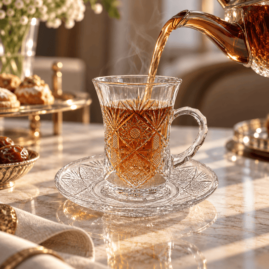 Pasabahce - Tea Glass Set with Saucer 6 Pcs - 145 ml - Clear