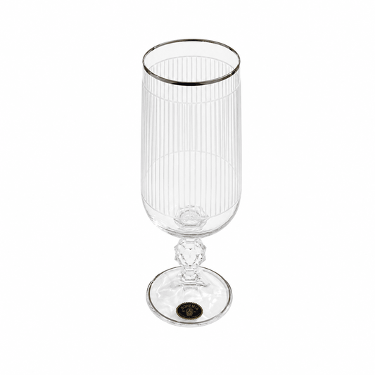 Bohemia Crystal - Carolina Lines Glass Set 18 Pcs - Silver