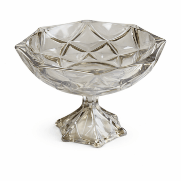 Footed Glass Plate - Gray - 33x20cm