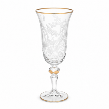 Bohemia Crystal - Flute Glass Set 6 Pcs - 150 ml - Gold