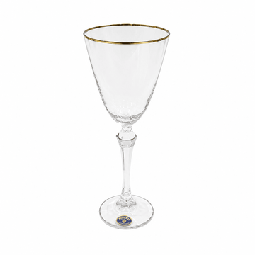 Bohemia Crystal - Elizabeth Goblet Glass Set 6 Pcs - 200ml - Gold Rim