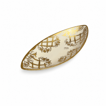 Caroline - Oval Platter 18x8 cm Imperial - Beige & Gold