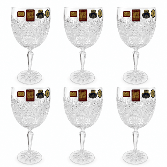 Bohemia Crystal - Hand Cut Glass Set 6 Pcs - 150 ml - Clear