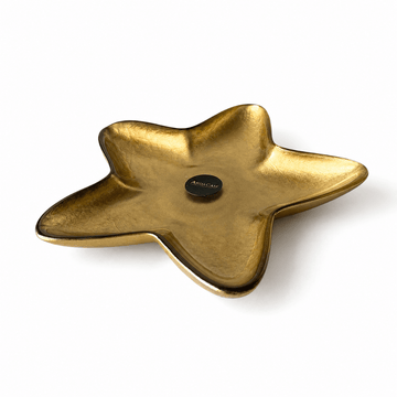 ArdaCam - Star Shaped Serving Plate - 23 cm - Metallic Gold - Glass