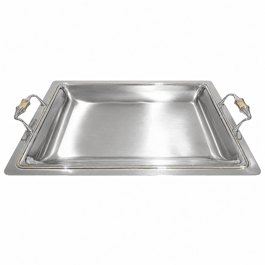 Elegant Gioel - Magic Diagonal Serving Dish with Cover - 31x45 cm - Gold