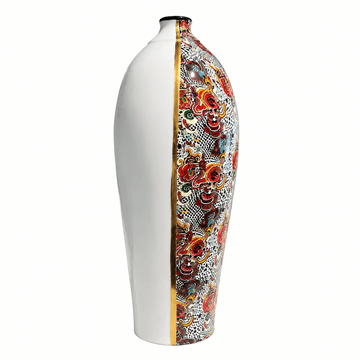 Ardor - Long Modern Colorful Vase - H 42 cm - Gold