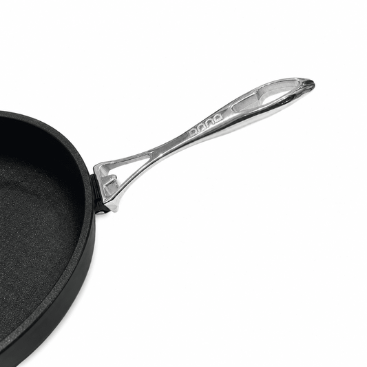 Anna Cavalli - Black Deep Pan with 2 Silver Handles - 28cm - Die Cast Aluminum