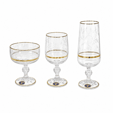 Bohemia Crystal - Carolina Glass Set 18 Pcs - Gold