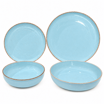 Tulu - Daily Use Dinner Set 24 Pcs - Light Blue
