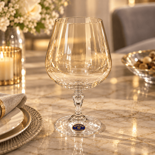 Bohemia Crystal - Victoria Brandy Glass Set 6 Pcs - 380ml - Amber