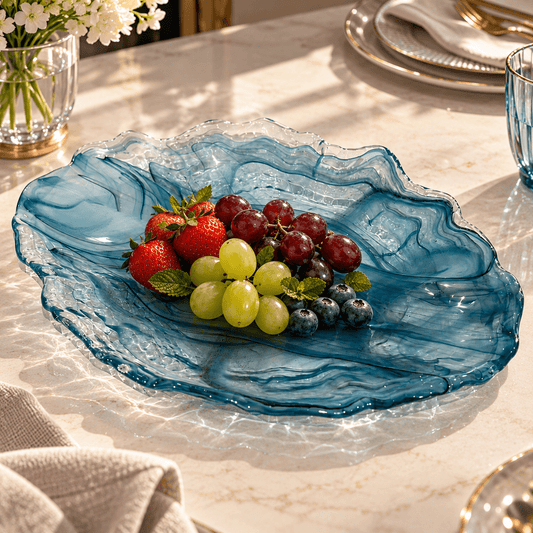 ArdaCam - Mabel Oval Plate - 30x22 cm - Petroleum