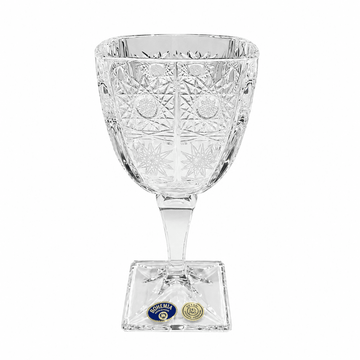 Bohemia Crystal - Arezzo Squared Goblet Hand Cut Glass Set 6 Pcs - 270 ml - Clear