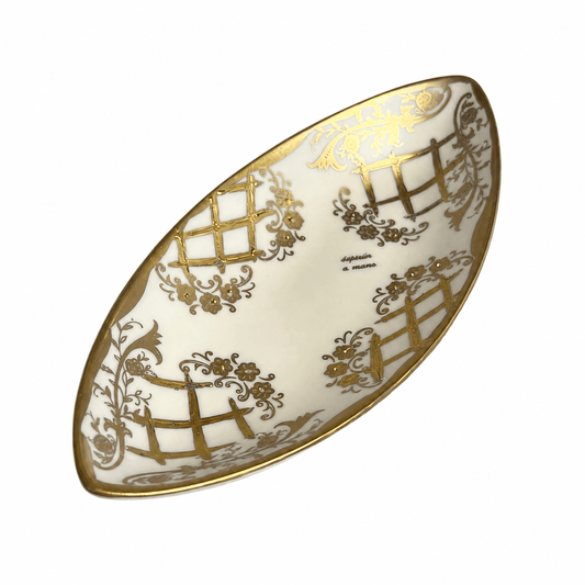 Caroline - Oval Platter 18x8 cm Imperial - Beige & Gold