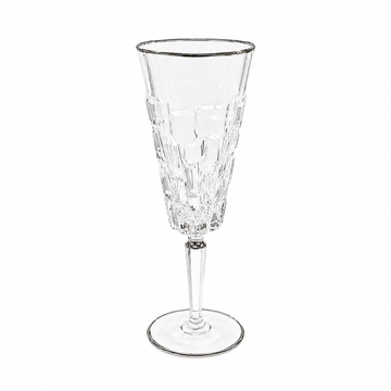 RCR - Etna Flute Glass Set 6 Pcs - 180 ml - Silver