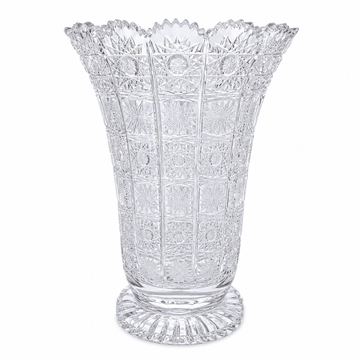 Bohemia Crystal - Footed Hand Cut Vase - 25.5 cm - Clear