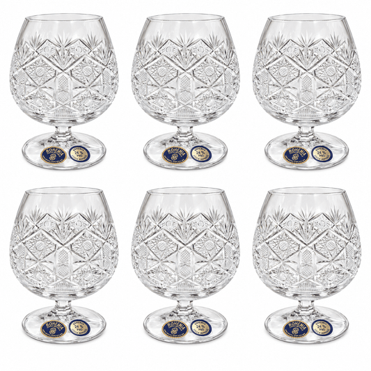 Bohemia Crystal - Brandy Glass Set 6 Pcs - 400 ml - Clear
