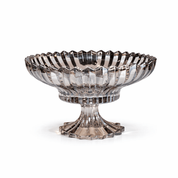 Footed Glass Plate - Black - 30x19cm