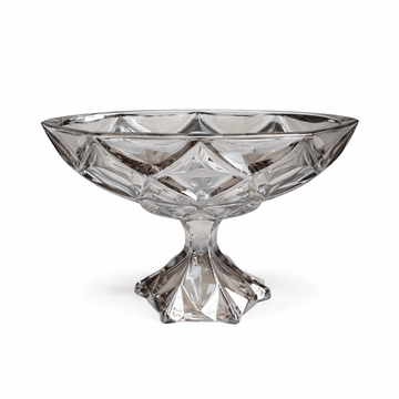Footed Glass Plate - Black - 35x17x10 cm