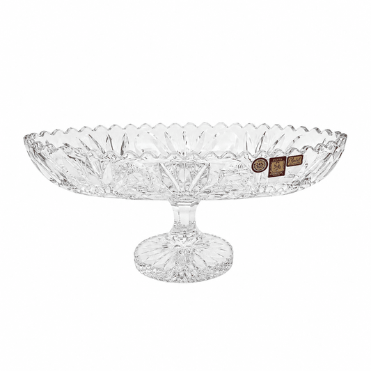 Bohemia Crystal - Footed Oval Plate - 14.5 cm - Clear