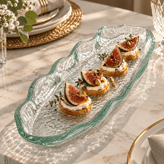 ArdaCam - Hammered Oval Plate - 31.5x11 cm - Clear