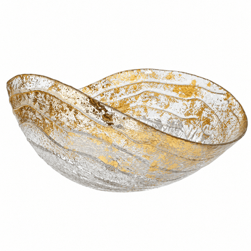 ArdaCam - Caroxs Bowl - 36x20 cm - Silver & Gold Foil