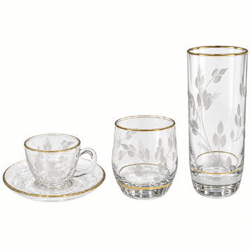 Pasabahce - Glass Set 24 Pcs - Gold