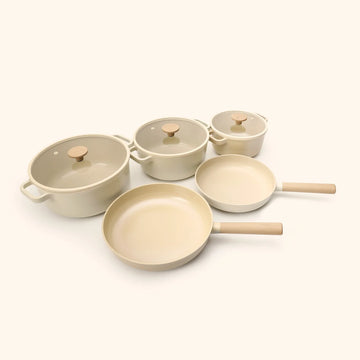 Alma - 5-Piece Cookware Set- Beige - Ceramic