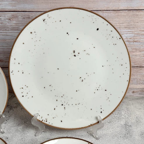 Tulu - Dinner Set 24 Pcs Dotted with Brown rim
