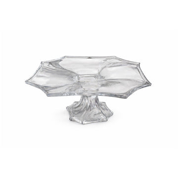 Bohemia Crystal - Neptune Footed Crystal Platter - 33 cm - Clear