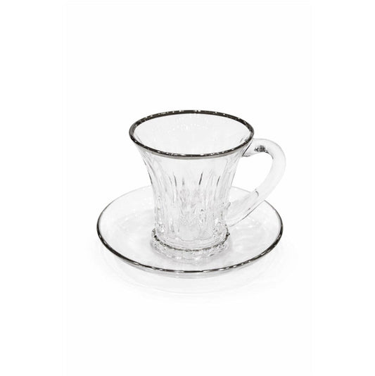 Wellington Glass Coffee Set 6 Pieces - Sliver - 120ml