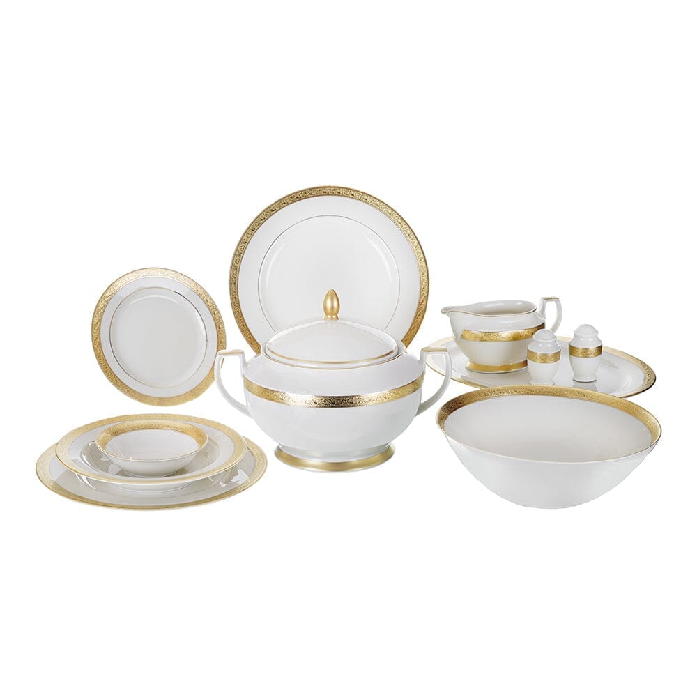 Falkenporzellan - Dinner Set 59 Pieces - Gold - Porcelain