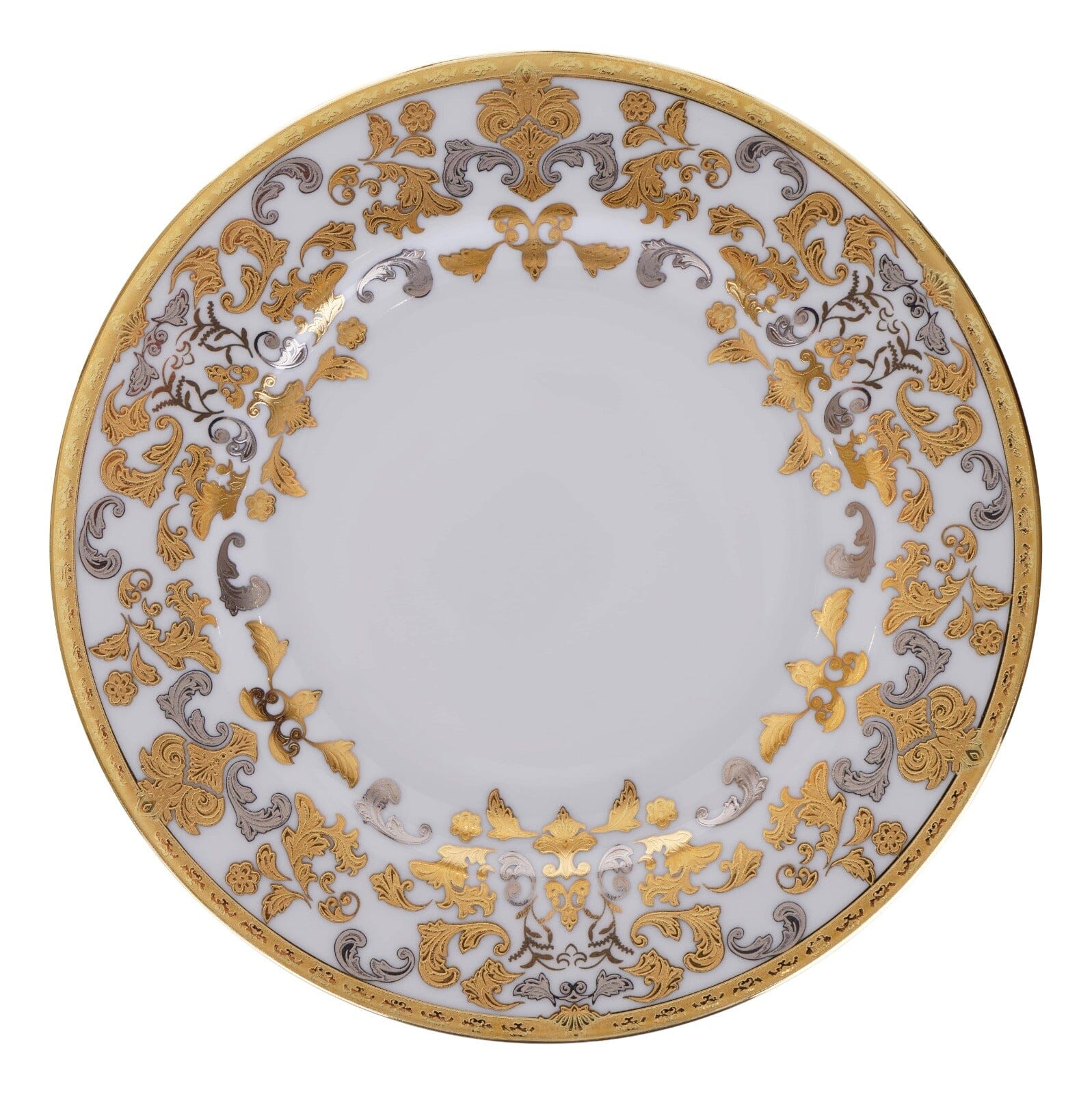 Falkenporzellan - Dinner Set 112 Pieces - Porcelain - Silver & Gold - 13000368