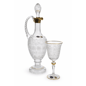 Bohemia Crystal - Drink Set 7 Pcs - Gold Rim - 1L&240ml