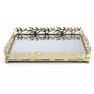 Gold and silver - Tray Set 2 Pcs - Gold