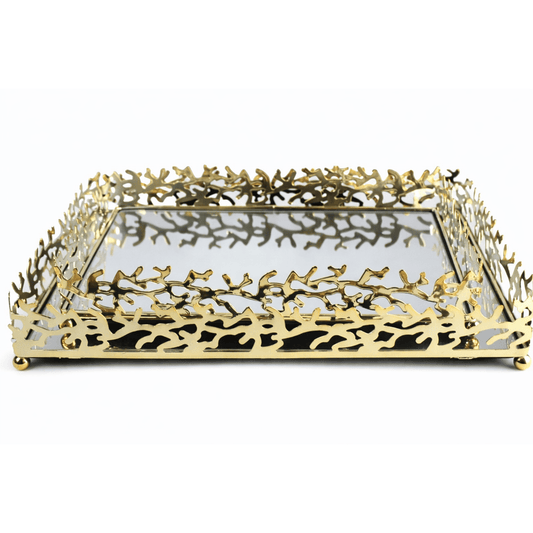 Gold and silver - Tray Set 2 Pcs - Gold