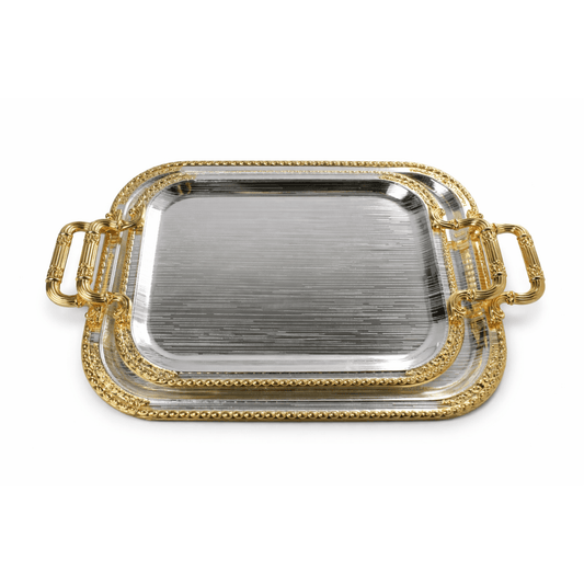 Gold and silver - Tray Set 2 Pcs - Gold & Silver