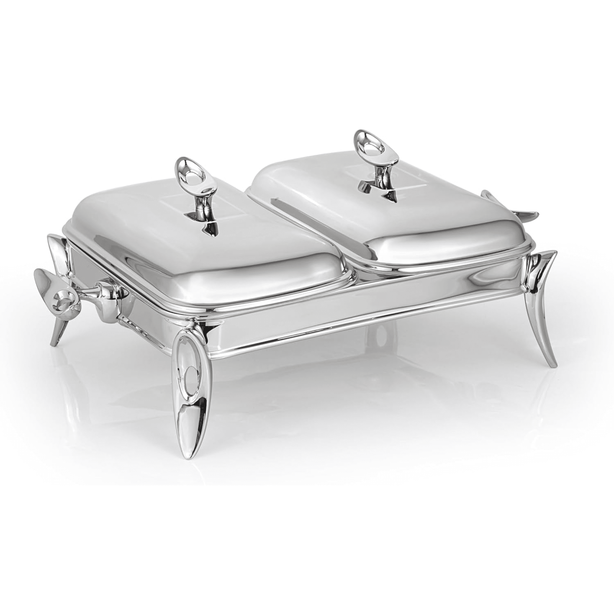 Royal Alfredo - 2 Rectangular Food Warmers Silver - 2x1.5L