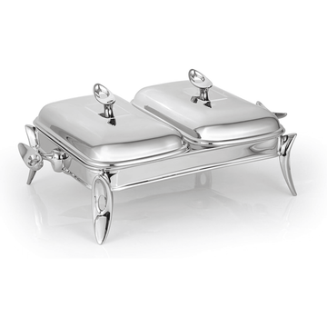 Royal Alfredo - 2 Rectangular Food Warmers Silver - 2x1.5L