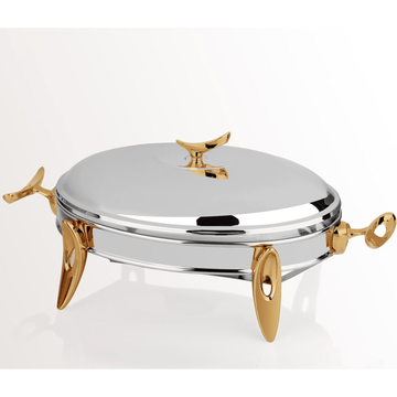 Royal Alfredo - Oval Food Warmer Silver & Gold - 3L