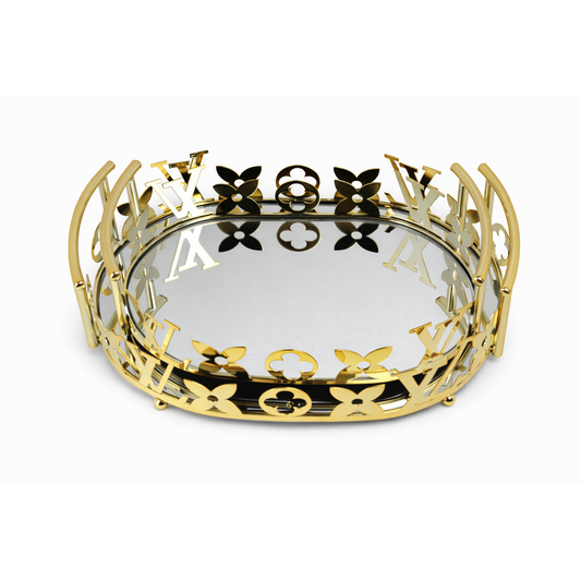 Gold and silver - Tray Set 2 Pcs - Gold