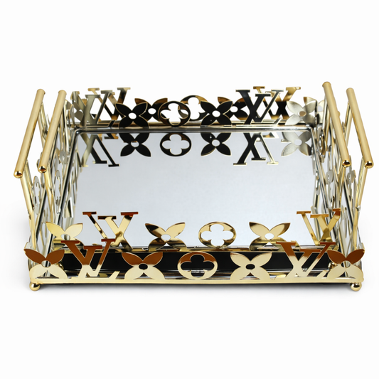 Gold and silver - Tray Set 2 Pcs - Gold