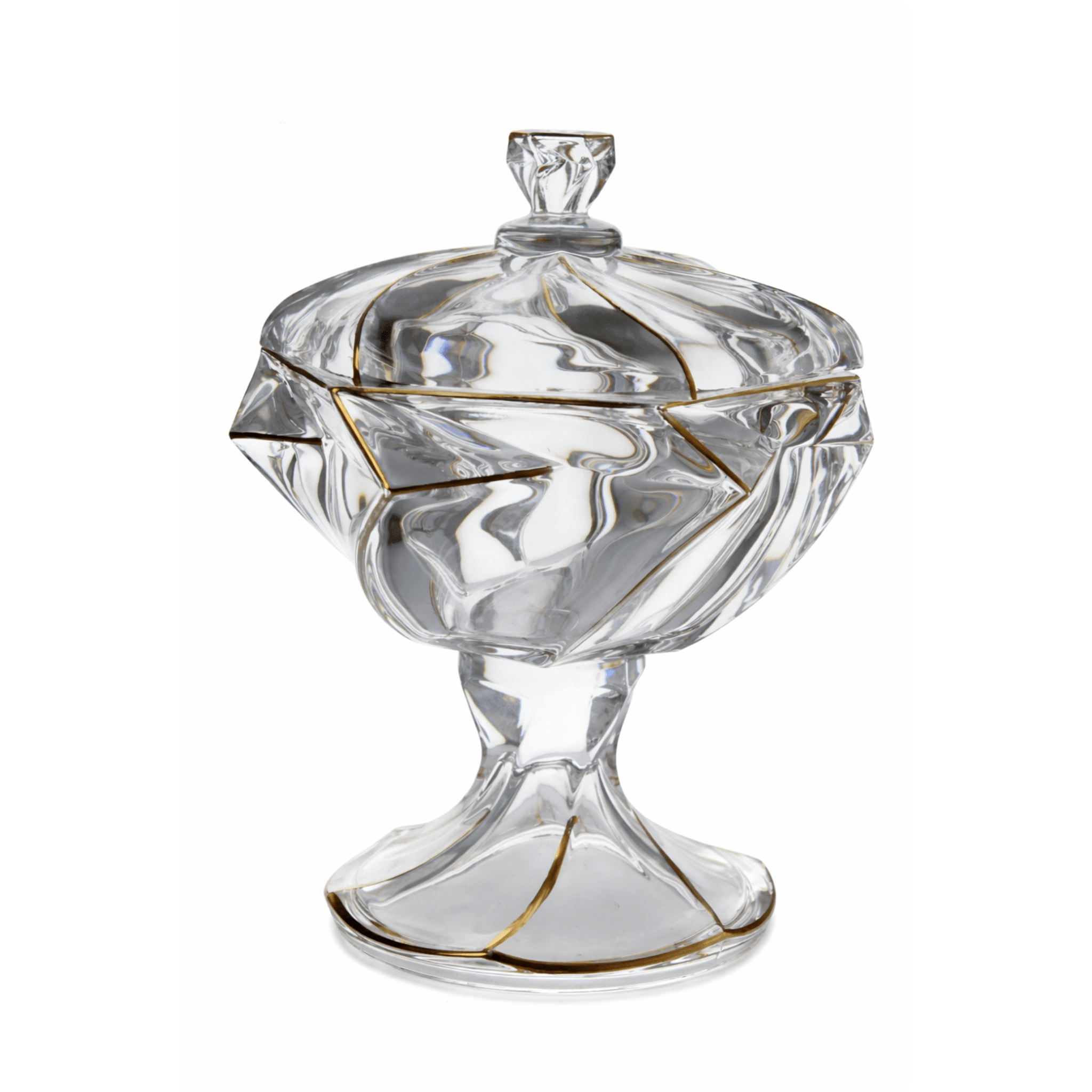 Glass Box With Cover - 19x24cm - gold