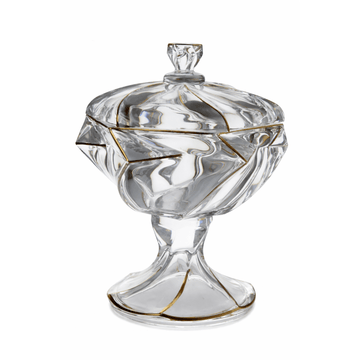 Glass Box With Cover - 19x24cm - gold