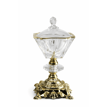 Glass Box With Cover - Gold - 11x17cm