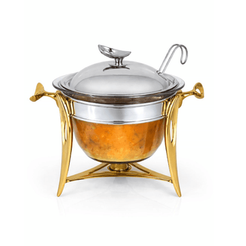 Royal Alfredo - Soup Bowl With Ladle Silver & Gold - 4L