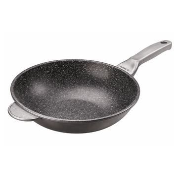 Risoli - Granito Wok with BK Handle - Silver - Die Cast Aluminum - 28cm