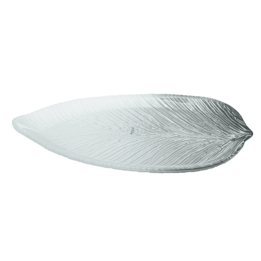 ArdaCam Leaf Plate 30 x 14 x 2 cm Silver/White