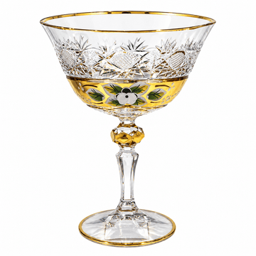 Bohemia Crystal - Jelly Glass Set 6 Pcs - 200 ml - Gold & Floral Design