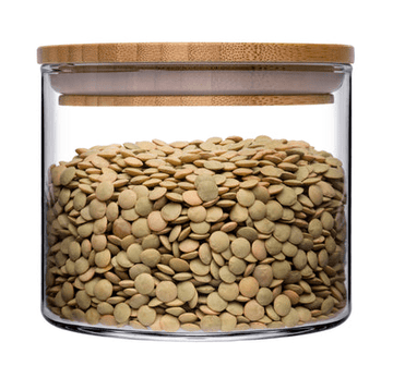 Pasabahce -  Essentials Glass Jar with Wooden Cover 350ml - clear - Glass