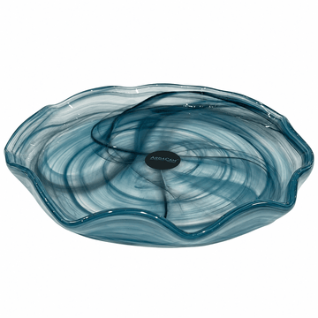 ArdaCam - Istanbul Serving Plate - 23x3 cm - Alabaster White & Black